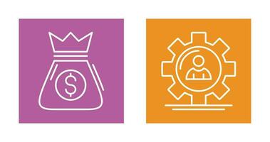 Money Bag and Management Icon vector