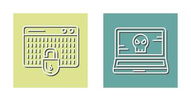 Hacking and Laptop Icon vector