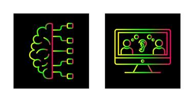 Brain and Listening Icon vector