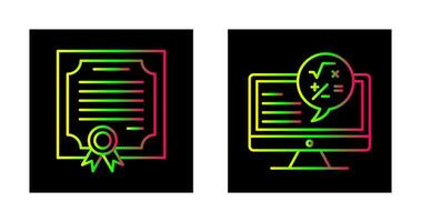 certificado y matemáticas icono vector