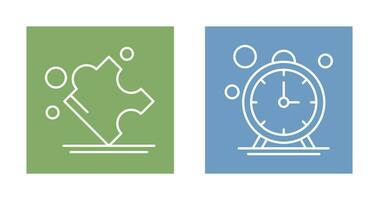 Puzzle and Stop Watch Icon vector