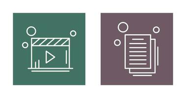 Video Player and Document Icon vector