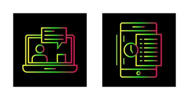 entrenamiento y en línea icono vector