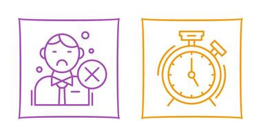 Rejected and Alarm Clock Icon vector