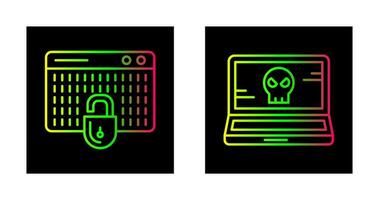 Hacking and Laptop Icon vector