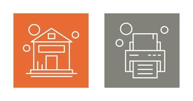 House and Printer Icon vector