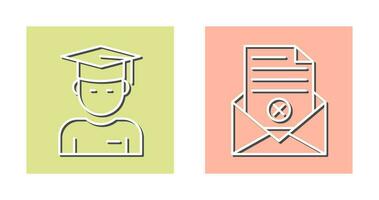 Graduate Student and Rejection Of A Letter Icon vector