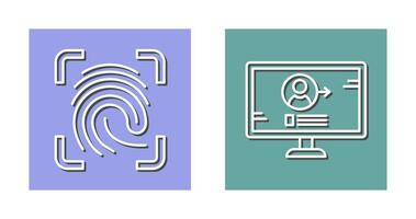 Log and Finger Print Icon vector