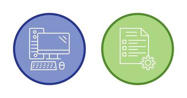 Computer and Test Icon vector