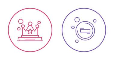 Crown and Remove Icon vector