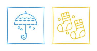 Umbrella and Winter Socks Icon vector