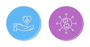 Puzzle and Care Icon vector
