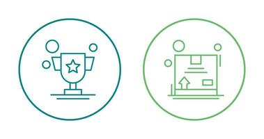 Trophy and Box Icon vector