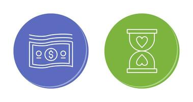 Dollar and Hourglass Icon vector