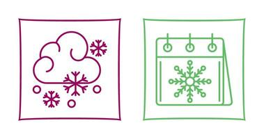 Snowy and Calender Icon vector