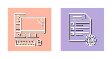 Computer and Test Icon vector