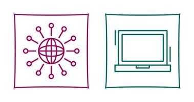 Networking and Laptop Icon vector