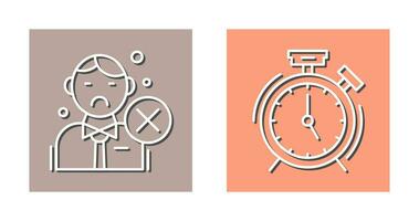 Rejected and Alarm Clock Icon vector