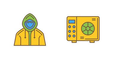 Safe Box and  Hacker Icon vector