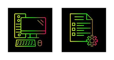 Computer and Test Icon vector