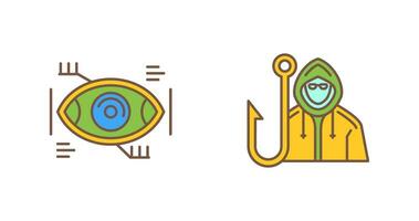 Eye Recongnition and Phishing Icon vector