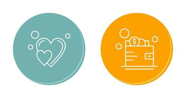 Heart and Wallet Icon vector