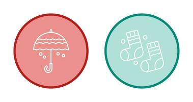 Umbrella and Winter Socks Icon vector