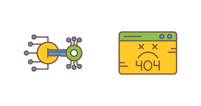 Encryption and 404 Error Icon vector