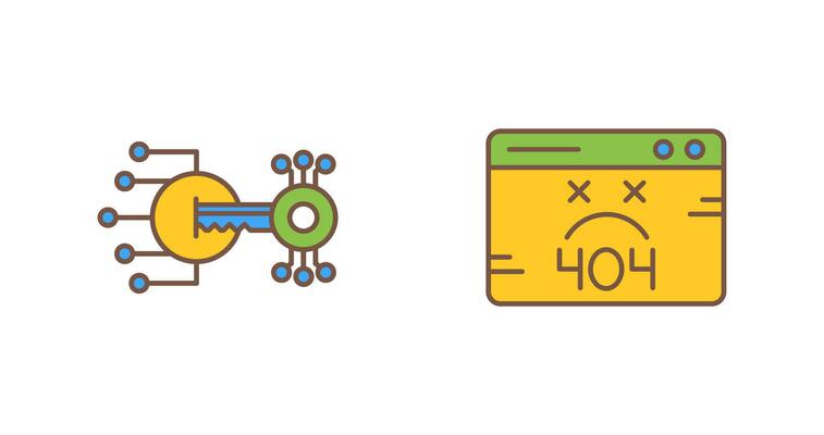Encryption and 404 Error Icon