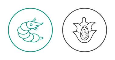 Shrimp and Dragon Fruit Icon vector