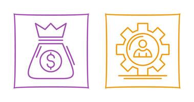 Money Bag and Management Icon vector