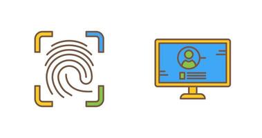 Log and Finger Print Icon vector