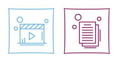 Video Player and Document Icon vector