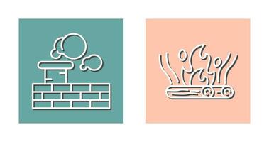 Chimney and Bonfire Icon vector