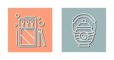 Matches and Teapot Icon vector