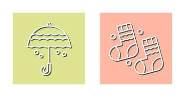 Umbrella and Winter Socks Icon vector