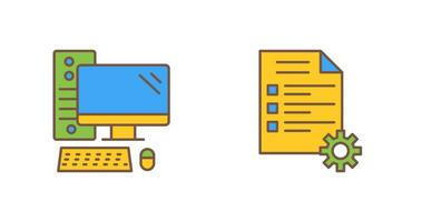 Computer and Test Icon vector