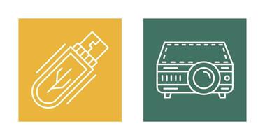 Usb Drive and Projector Icon vector