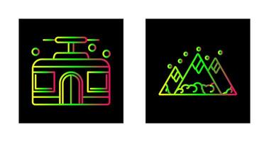 Mountain and Cable Car Icon vector