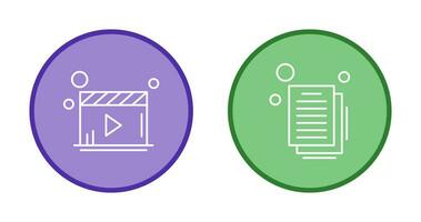 Video Player and Document Icon vector