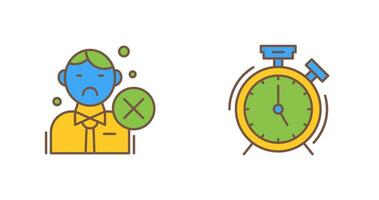 Rejected and Alarm Clock Icon vector