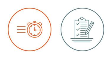 Stopwatch and Check List Icon vector