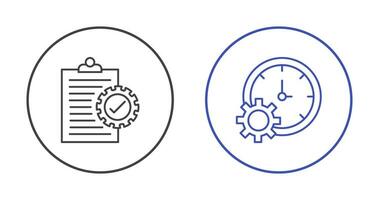 Check List and Time Setting Icon vector