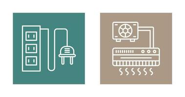 Power Socket and Air Conditioner Icon vector