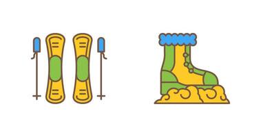 Skills and Snow Boots Icon vector