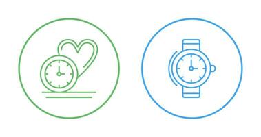 Love and Wrist Watch Icon vector