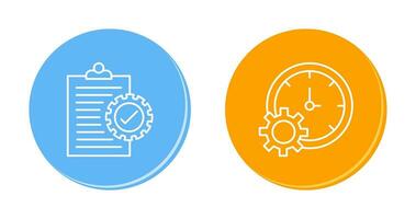 Check List and Time Setting Icon vector