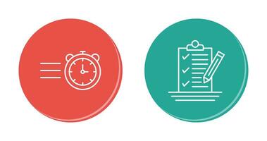 Stopwatch and Check List Icon vector