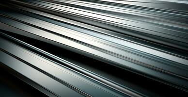 Panoramic metal texture, steel silver background - AI generated image photo