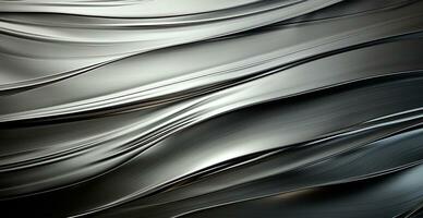 Panoramic metal texture, steel silver background - AI generated image photo